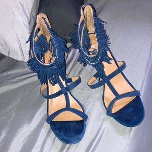 Blue mini heels